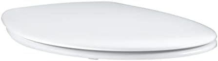 GROHE Bau Keramik WC Sitz aus Duroplast - Werkzeuglos abnehmbar, Edelstahl-Scharniere, alpinweiß, ideal für modernes Bad