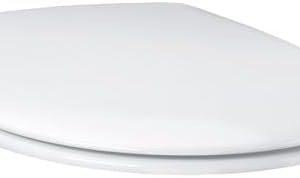 GROHE Bau Keramik WC Sitz aus Duroplast - Werkzeuglos abnehmbar, Edelstahl-Scharniere, alpinweiß, ideal für modernes Bad