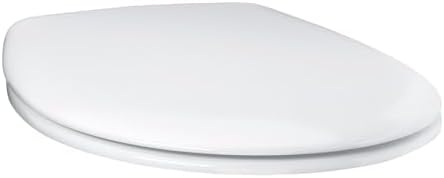 GROHE Bau Keramik WC Sitz aus Duroplast - Werkzeuglos abnehmbar, Edelstahl-Scharniere, alpinweiß, ideal für modernes Bad