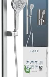 Schütte KARIBIK Duschstange Edelstahl mit Handbrause | Regendusche für luxuriöse Duscherlebnisse