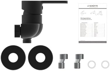 SCHÜTTE 44106 DENVER Waschtischarmatur, elegante Einhebelmischer mit Pop-Up Ventil für modernes Badezimmer, schwarz matt