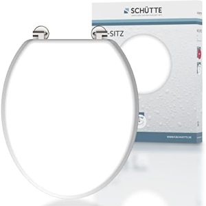 SCHÜTTE Toilettensitz WHITE, entspannter Holzkern Klodeckel für modernes Baddesign