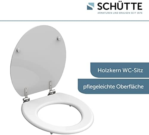 SCHÜTTE Toilettensitz WHITE, entspannter Holzkern Klodeckel für modernes Baddesign