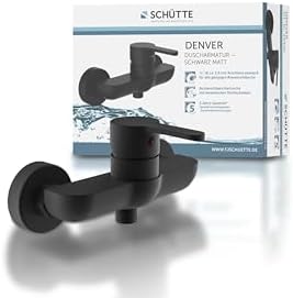 SCHÜTTE 44106 DENVER Waschtischarmatur, elegante Einhebelmischer mit Pop-Up Ventil für modernes Badezimmer, schwarz matt
