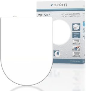 SCHÜTTE Duroplast WC Sitz D Form mit Absenkautomatik & Schnellverschluss, 175 kg max. belastbar, ideal für exzellente Hy