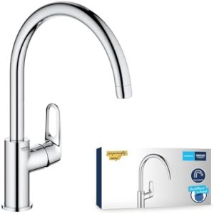GROHE Start Flow Küchenarmatur mit hohem Auslauf und 360° Schwenkbereich – Chrom für optimale Küchenfunktionalität