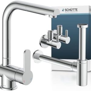 Kirchhoff Design Küchenarmatur mit Siphon & Universal Eckventil – Praktisch für jede Küche!
