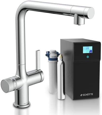 SCHÜTTE AQUASTAR PRO 3 Wege Küchenarmatur mit Filtersystem für sauberes Trinkwasser in Edelstahloptik