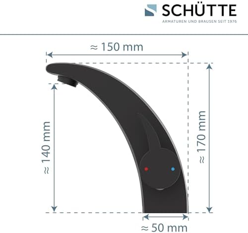 SCHÜTTE 98106 PANAMA Wasserhahn Bad – Elegante Einhebelarmatur für stilvolles Badezimmer, Schwarz mit Pop Up Abflussstop