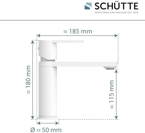SCHÜTTE Waschtischarmatur MANHATTAN 33010 – Eleganter Wasserhahn für das Badezimmer mit Pop Up Abflussstopfen, Chromober
