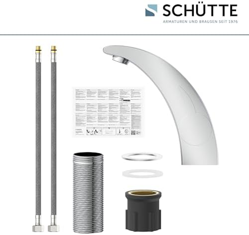 SCHÜTTE 98100 PANAMA Design Wasserhahn für Bad – Elegante, geräuscharme Waschtischarmatur mit 35mm-Kartusche in Chrom