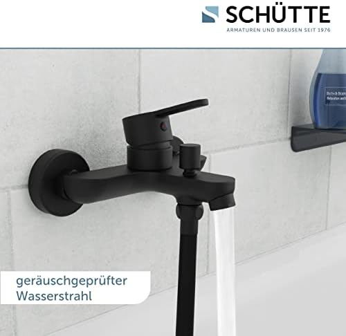 SCHÜTTE 44106 DENVER Waschtischarmatur, elegante Einhebelmischer mit Pop-Up Ventil für modernes Badezimmer, schwarz matt