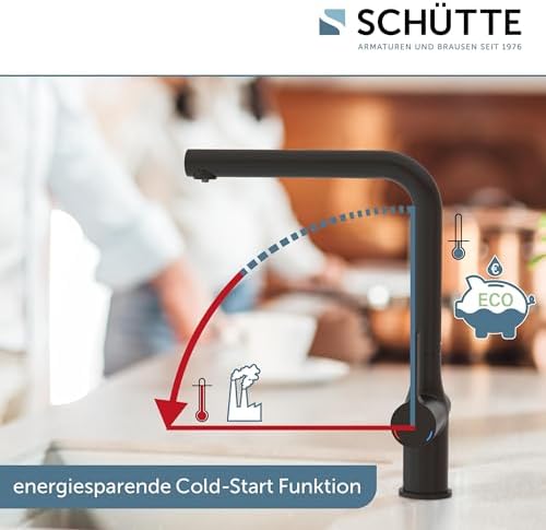 SCHÜTTE AQUASTAR PRO 3 Wege Küchenarmatur mit Filtersystem für sauberes Trinkwasser in Edelstahloptik