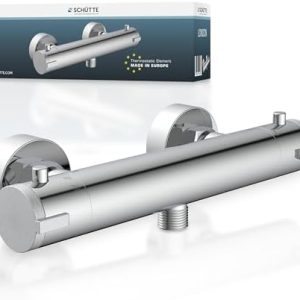 SCHÜTTE LONDON 52465 Duschthermostat mit Verbrühschutz, elegante Brausethermostat für sicheres Duschen in Chrom