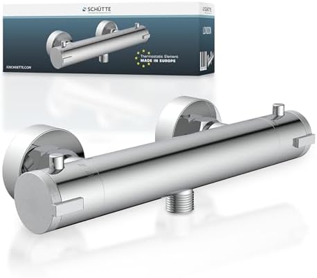 SCHÜTTE LONDON 52465 Duschthermostat mit Verbrühschutz, elegante Brausethermostat für sicheres Duschen in Chrom