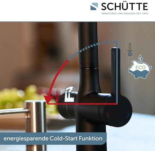 SCHÜTTE AQUASTAR PRO 3 Wege Küchenarmatur mit Filtersystem für sauberes Trinkwasser in Edelstahloptik