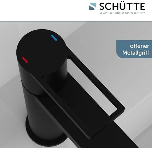 SCHÜTTE Waschtischarmatur MANHATTAN 33010 – Eleganter Wasserhahn für das Badezimmer mit Pop Up Abflussstopfen, Chromober