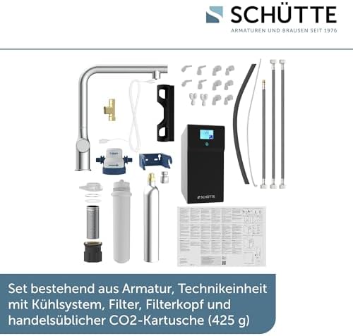 SCHÜTTE AQUASTAR PRO 3 Wege Küchenarmatur mit Filtersystem für sauberes Trinkwasser in Edelstahloptik