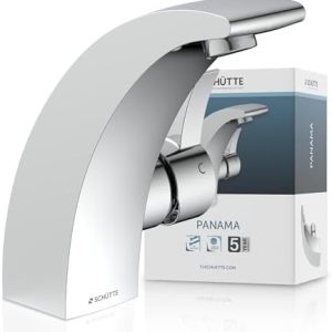 SCHÜTTE 98100 PANAMA Design Wasserhahn für Bad – Elegante, geräuscharme Waschtischarmatur mit 35mm-Kartusche in Chrom