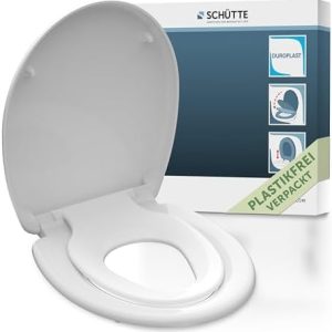 SCHÜTTE Duroplast WC Sitz FAMILY WHITE mit Absenkautomatik, Schnellverschluss & Kindersitz für 175 kg ideal für Familien