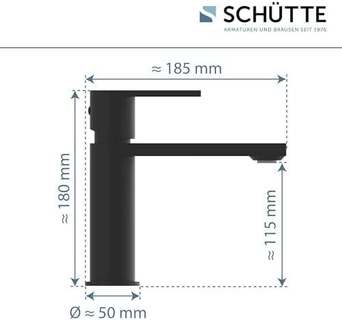 SCHÜTTE Waschtischarmatur MANHATTAN 33010 – Eleganter Wasserhahn für das Badezimmer mit Pop Up Abflussstopfen, Chromober
