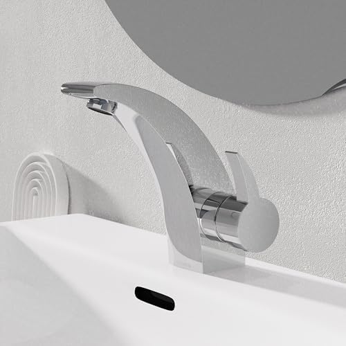 SCHÜTTE 98100 PANAMA Design Wasserhahn für Bad – Elegante, geräuscharme Waschtischarmatur mit 35mm-Kartusche in Chrom