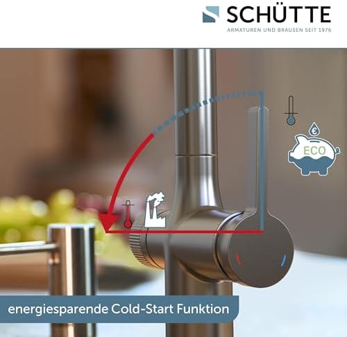 SCHÜTTE AQUASTAR PRO 3 Wege Küchenarmatur mit Filtersystem für sauberes Trinkwasser in Edelstahloptik