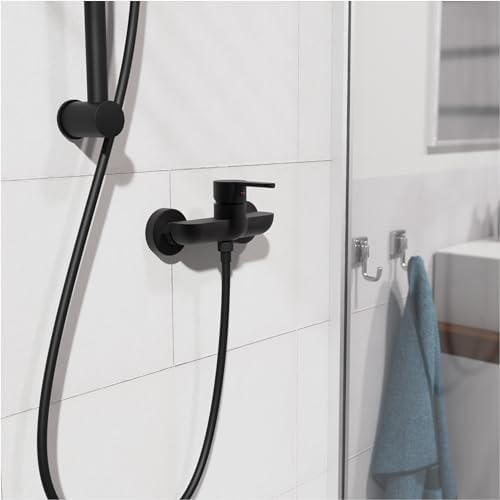 SCHÜTTE 44106 DENVER Waschtischarmatur, elegante Einhebelmischer mit Pop-Up Ventil für modernes Badezimmer, schwarz matt