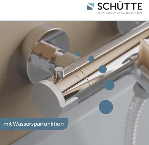 SCHÜTTE LONDON 52465 Duschthermostat mit Verbrühschutz, elegante Brausethermostat für sicheres Duschen in Chrom