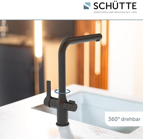 SCHÜTTE AQUASTAR PRO 3 Wege Küchenarmatur mit Filtersystem für sauberes Trinkwasser in Edelstahloptik