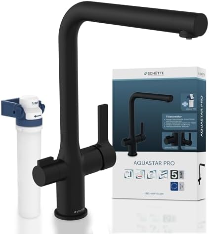 SCHÜTTE AQUASTAR PRO 3 Wege Küchenarmatur mit Filtersystem für sauberes Trinkwasser in Edelstahloptik