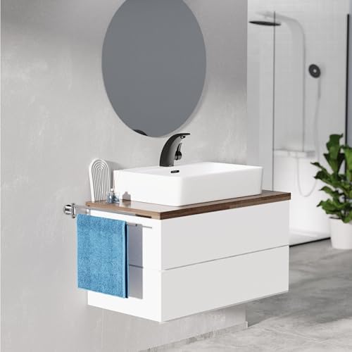 SCHÜTTE 98106 PANAMA Wasserhahn Bad – Elegante Einhebelarmatur für stilvolles Badezimmer, Schwarz mit Pop Up Abflussstop