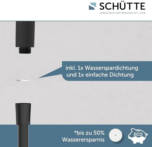 SCHÜTTE 52466 LONDON Thermostat-Duscharmatur mit Verbrühschutz und 64916 Raven Duschstange – Komfortable Duschlösung für
