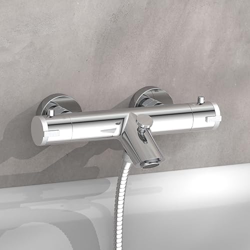 SCHÜTTE LONDON 52465 Duschthermostat mit Verbrühschutz, elegante Brausethermostat für sicheres Duschen in Chrom