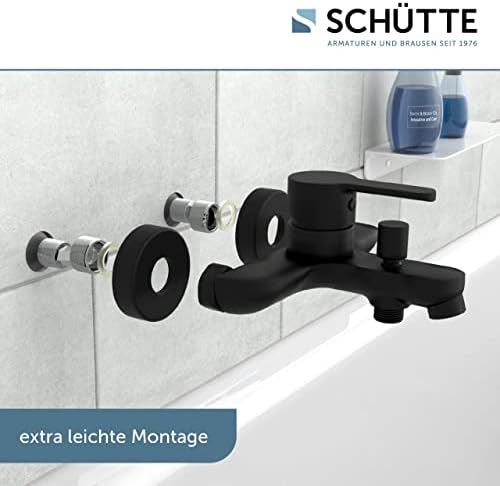 SCHÜTTE 44106 DENVER Waschtischarmatur, elegante Einhebelmischer mit Pop-Up Ventil für modernes Badezimmer, schwarz matt