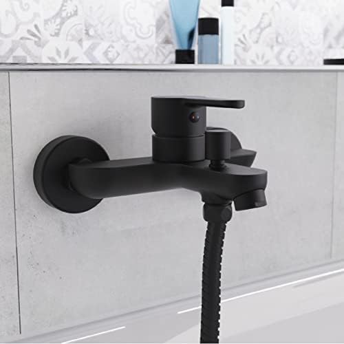 SCHÜTTE 44106 DENVER Waschtischarmatur, elegante Einhebelmischer mit Pop-Up Ventil für modernes Badezimmer, schwarz matt