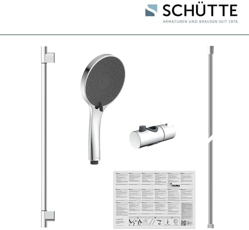 Schütte Capri Duschstange & Handbrause – 3-fach verstellbar, elegante Regendusche für Ihr Badezimmer