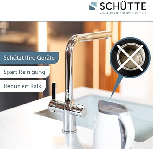 SCHÜTTE AQUASTAR PRO 3 Wege Küchenarmatur mit Filtersystem für sauberes Trinkwasser in Edelstahloptik