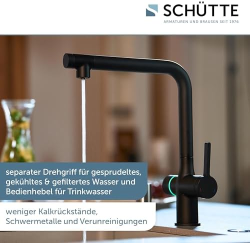 SCHÜTTE AQUASTAR PRO 3 Wege Küchenarmatur mit Filtersystem für sauberes Trinkwasser in Edelstahloptik