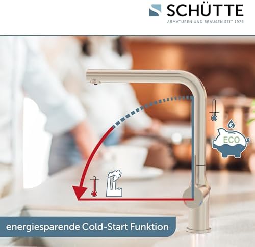 SCHÜTTE AQUASTAR PRO 3 Wege Küchenarmatur mit Filtersystem für sauberes Trinkwasser in Edelstahloptik