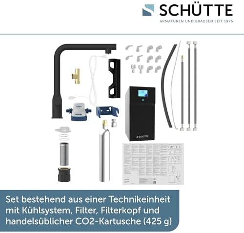 SCHÜTTE AQUASTAR PRO 3 Wege Küchenarmatur mit Filtersystem für sauberes Trinkwasser in Edelstahloptik