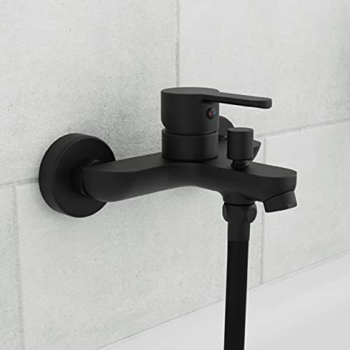 SCHÜTTE 44106 DENVER Waschtischarmatur, elegante Einhebelmischer mit Pop-Up Ventil für modernes Badezimmer, schwarz matt