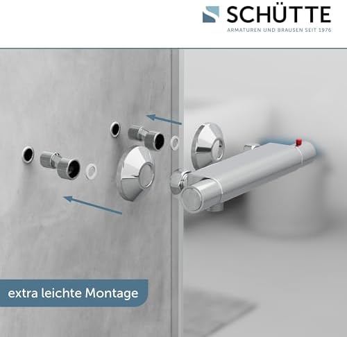 SCHÜTTE VICO Duscharmatur mit Sicherheitssperre – thermostatischer Brausemischer für entspannende Duscherlebnisse in Chr