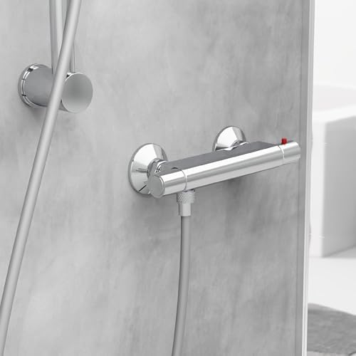SCHÜTTE VICO Duscharmatur mit Sicherheitssperre – thermostatischer Brausemischer für entspannende Duscherlebnisse in Chr