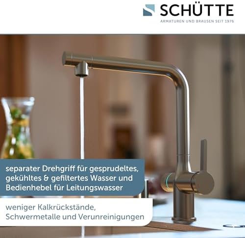 SCHÜTTE AQUASTAR PRO 3 Wege Küchenarmatur mit Filtersystem für sauberes Trinkwasser in Edelstahloptik