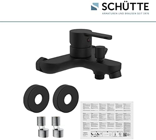 SCHÜTTE 44106 DENVER Waschtischarmatur, elegante Einhebelmischer mit Pop-Up Ventil für modernes Badezimmer, schwarz matt