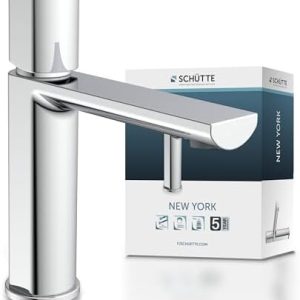 Schütte 33610 NEW YORK Waschtischarmatur mit Pop-Up Ventil – Elegante Badarmatur für modernes Badezimmer