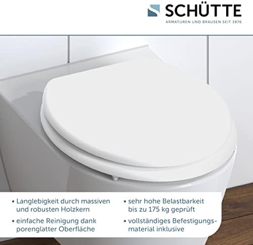 SCHÜTTE Toilettensitz WHITE, entspannter Holzkern Klodeckel für modernes Baddesign