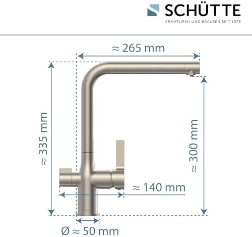 SCHÜTTE AQUASTAR PRO 3 Wege Küchenarmatur mit Filtersystem für sauberes Trinkwasser in Edelstahloptik