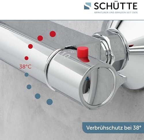 SCHÜTTE VICO Duscharmatur mit Sicherheitssperre – thermostatischer Brausemischer für entspannende Duscherlebnisse in Chr